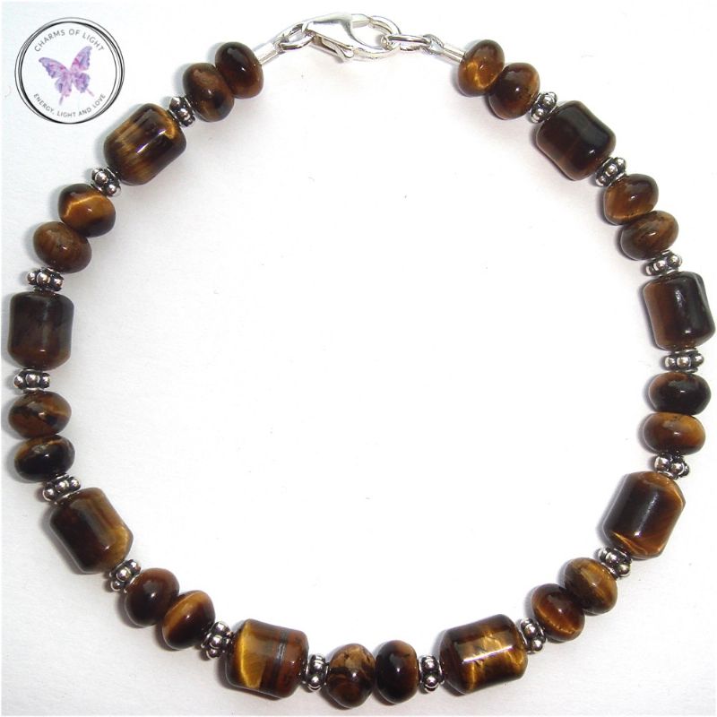 Pretty Tiger Eye Bracelet with Silver Clasp
